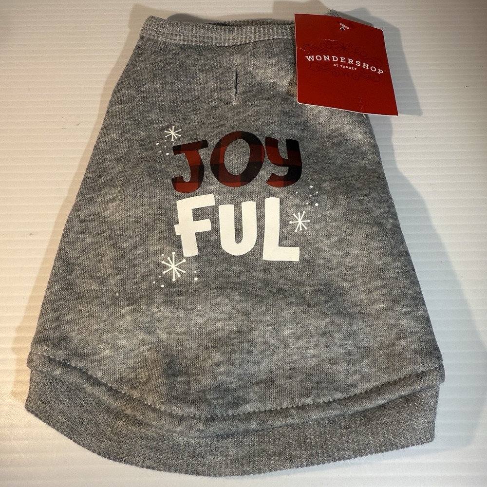 New Target Wondershop JOYFUL Holiday Christmas Pet Sweatshirt Dog Cat Size XS